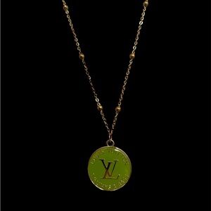 Up-Cycled Louis Vuitton Lime Green Trunks & Bags Necklace
